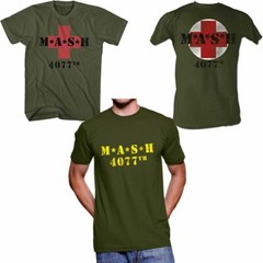 Adult TV Show M*A*S*H Military Army Medic Team Green T-Shirt Tee for Cosplay