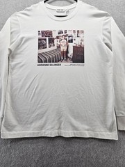 Helmut Lang Shirt Mens XL White Adrienne Salinger Photo Graphic Long Sleeve Tee