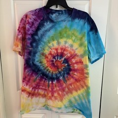 NEW Rainbow Spiral Tie Dye T-Shirt SIZE XL Unisex Ice Dyed Soft Cotton Colorful