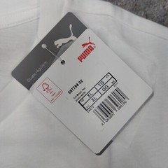 PUMA Mens T-Shirt XL White Cotton Stretch Maxi Cat Logo Graphic Tee Summer Tee