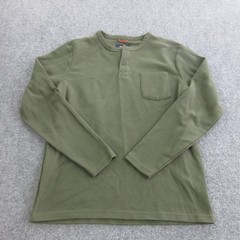 Roark Henley Shirt Mens Large Green Long Sleeve Thermal Pocket Casual Top