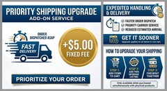 Expedited Shipping Service Upgrade – Priority Handling – Fast Delivery Add-on