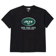NFL Team Apparel New York Jets Graphic T-Shirt Mens 2XL Black Cotton Tee Y2K