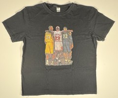 NBA Basketball Legends Lakers Bulls Cavs T-shirt Mens XXL Black Fan Made Tribute
