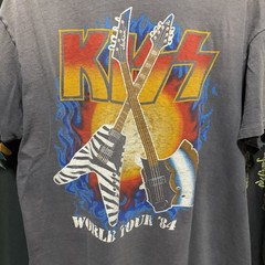 vintage 90s faded thrashed kiss band rock single stitch tee xl