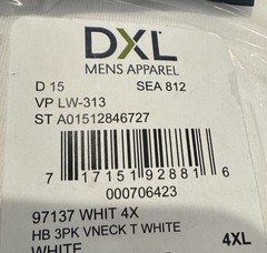 Harbor Bay by DXL Men’s V Neck/T-Shirt 4X