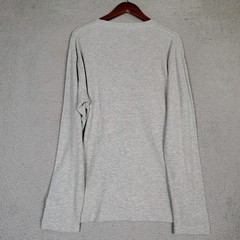 NN07 No Nationality Tee Men’s L Heather Gray Waffle Knit Crew Neck Long Sleeve