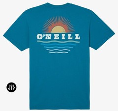 O’Neill Above & Below Tee, SU3118704 Solid Blue With Logo, Men’s Large Size.