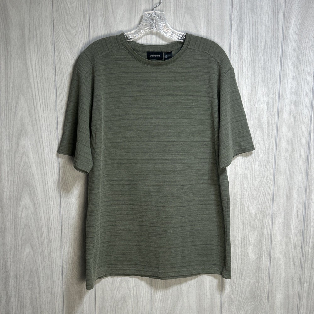 Claiborne Men’s Green Short Sleeve Shirt Size Large