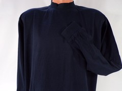 Vintage Nick Price T Shirt L/S Men L Navy Mercerize Cotton Straight Hem Vent A26