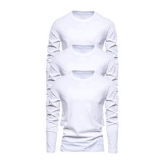 Mens Long Sleeve T shirt Plain Casual Work Pack Of 3/4 Premium Lot Tee Top