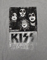 Brisco Brands Mens Kiss Retro Concert Poster Graphic Gray Shirt New Large