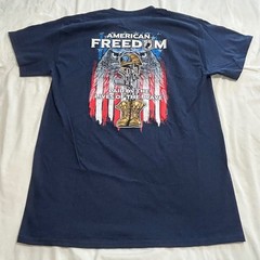 Gildan Mens Navy POW MIA VFW Post 6435 American Freedom Graphic T-Shirt Size M