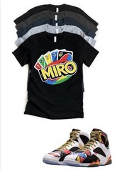 Custom Printed Shirt to Match Jordan 7 Retro Miro Wild Custom Sneaker Tee