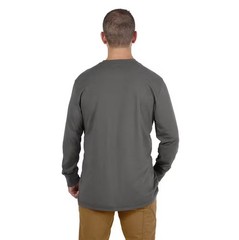 Milwaukee Men’s XL Gray GRIDIRON Cotton/Polyester LS Pocket T-Shirt 606G-XL