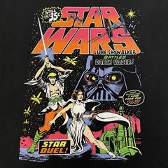 Star Wars Comic Book Art T-Shirt Mens Large Movie Luke Skywalker Darth Vader Y2K