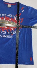 Vintage PEPE JEANS LONDON 2 Sided T-SHIRT “Size Does Matter” Blue Adult Size 3XL