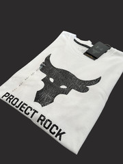 Under Armour Project Rock Brahma Bull White T-Shirt Men’s Sz M / L / XL / 2XL
