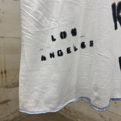 Vintage Silver Lake Los Angeles T-Shirt White Stencil Size M No Tag (21×21) Crop