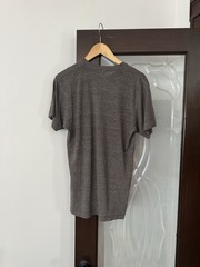 vtg y2k AMERICAN APPAREL Track shirt cotton Rayon poly Brown blank tshirt Medium