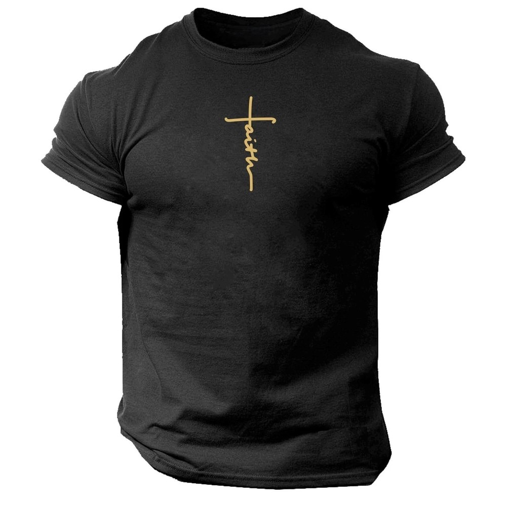 Faith T Shirt Gym Clothing Bodybuilding Training Workout Exercise Boxing Top | H