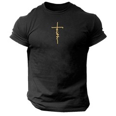 Faith T Shirt Gym Clothing Bodybuilding Training Workout Exercise Boxing Top | H