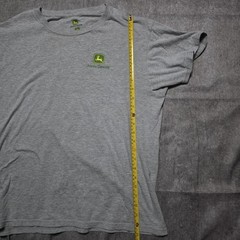 John Deere Mens L Gray Logo Generations Tee Tractors Plows Farm Graphic T-Shirt