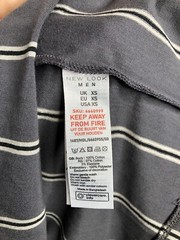 New Look NWT Striped Gray Tee MCMXCI Adult Size XS NEW MEN