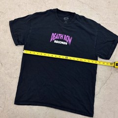 Death Row Records Graphic T-Shirt Black Purple Logo Electric Chair Mens Small