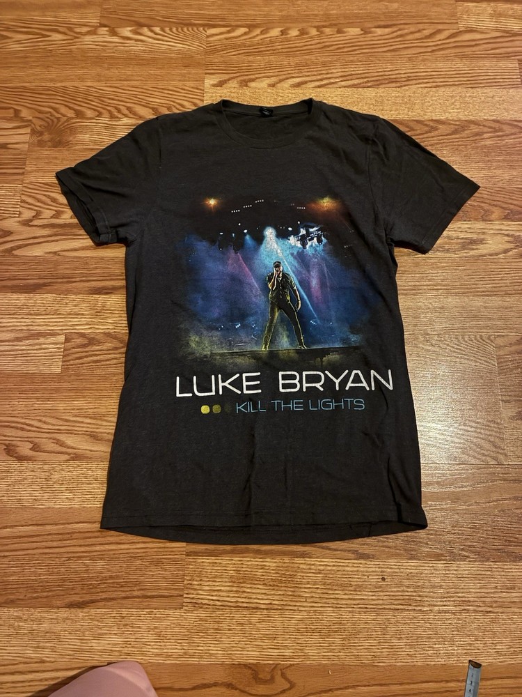 Luke Bryan Kill The Lights Country World Tour T-Shirt Mens Small Black Tee Music