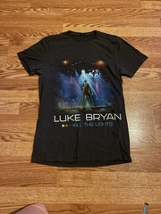 Luke Bryan Kill The Lights Country World Tour T-Shirt Mens Small Black Tee Music