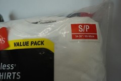 Hanes White 6 Pack Tagless T-Shirts Men’s-Lay Flat Collar Soft Size-S/P