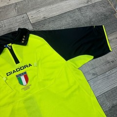 Diadora Referee Top Shirt Italy Short Sleeve Neon Mens Large