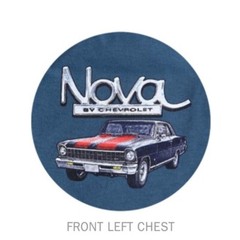 Joe Blow T’s Nova Cafe Indigo Blue Mens T-Shirt Chevy II SS 396 1963 64 67 71 73
