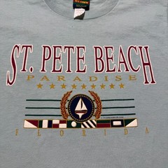 Vintage 1994 St. Pete Beach Paradise Florida Graphic Souvenir T-Shirt USA Medium
