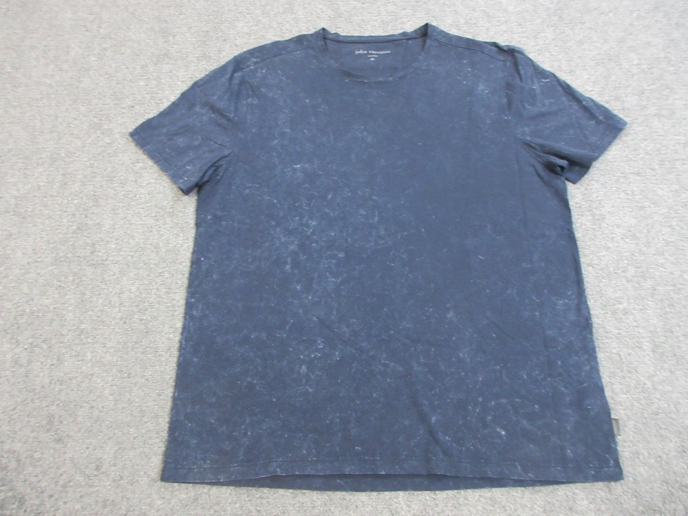 John Varvatos Shirt Mens XL Blue Mineral Wash Cotton Crewneck Tee Casual Peru