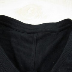 Fabletics Shirt Mens Medium Black Henley Thermal Waffle Cotton Long Sleeve A1