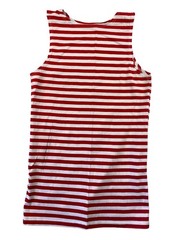 VINTAGE Breton Stripe Sailor Shirt Mens XS Tank Top Military Russian Telnyashka