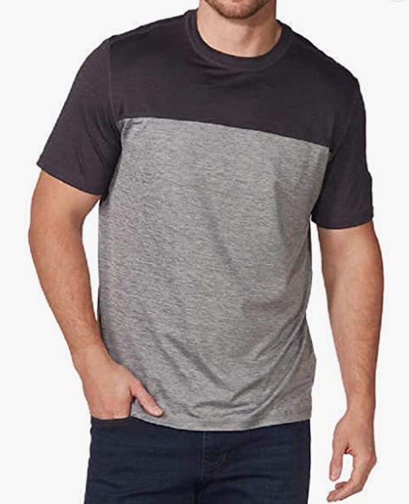 G.H Bass & Co. Men’s Color Block Short Sleeve Tee Black Heather