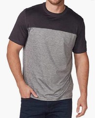 G.H Bass & Co. Men’s Color Block Short Sleeve Tee Black Heather