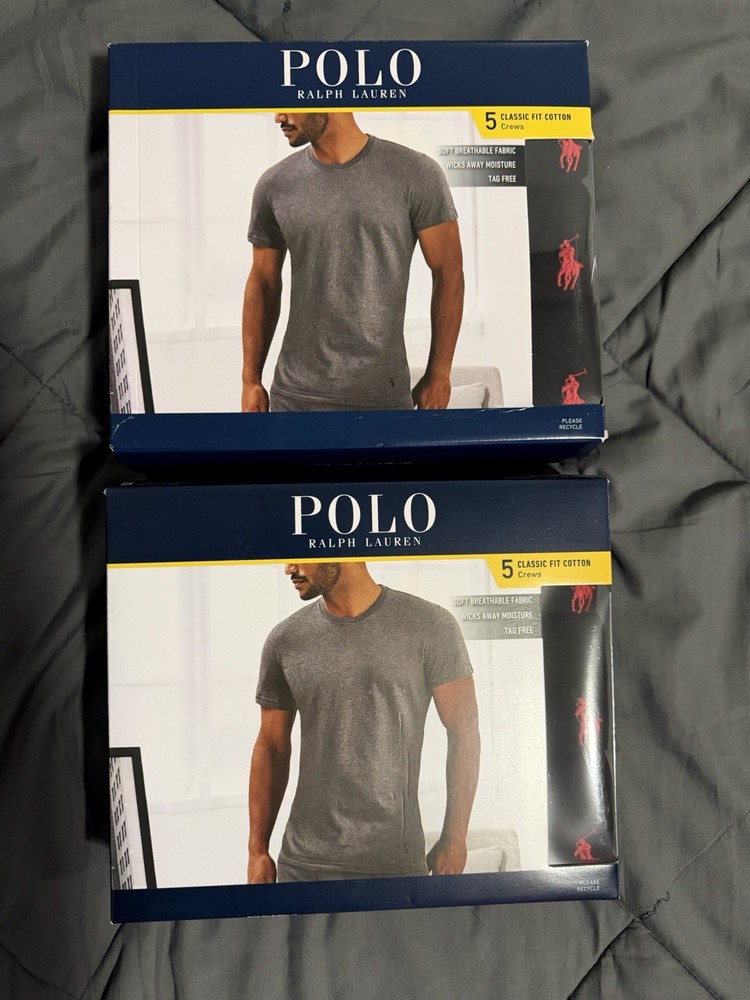 Polo Ralph Lauren Classic Fit Cotton Crew Neck T-Shirts 5-Pack black Size S