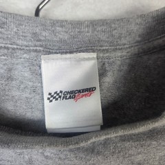 NASCAR Fanatic T Shirt Mens Large Gray Checkered Flag Sports Anvil Graphic Tee