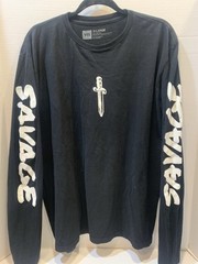 Young and Reckless 21 Savage Long-Sleeved Mens T-Shirt Size XL Black And White