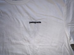 Patagonia Santa Monica Brand Logo S/S Shirt XL White Vintage