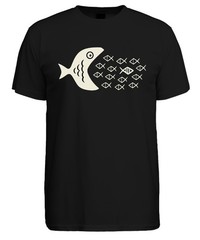 Big Fish Eats Small Fish School of Fish Sea Ocean Maritime Mens T-Shirt
