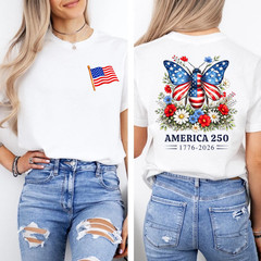 250th Anniversary Patriotic Bee USA Flag 4th of July Outfits 2SIDE T-Shirt