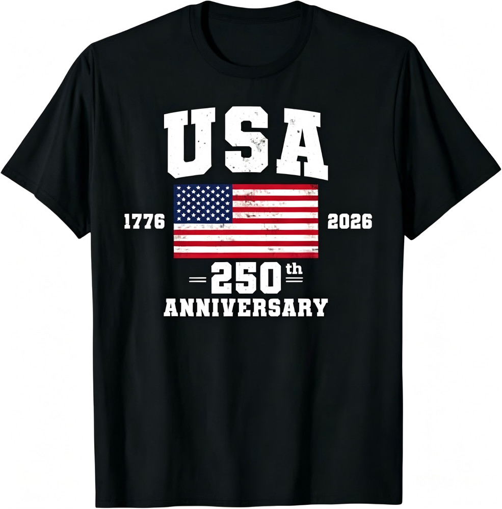 4th of July America US Flag Patriotic 250th Anniversary USA T-Shirt