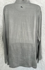 Tommy Bahama Big & Tall Men’s Size 2XLB Gray Half Zip Monsterra Fade Shirt NWT