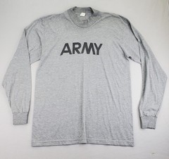 VTG Official Reflective Army Logo Shirt Mens XL Gray Long Sleeve USA AKWA Tek