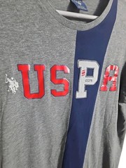 S. Polo Assn. Vertical Stripe USPA T-Shirt. Size LARGE 0-0316